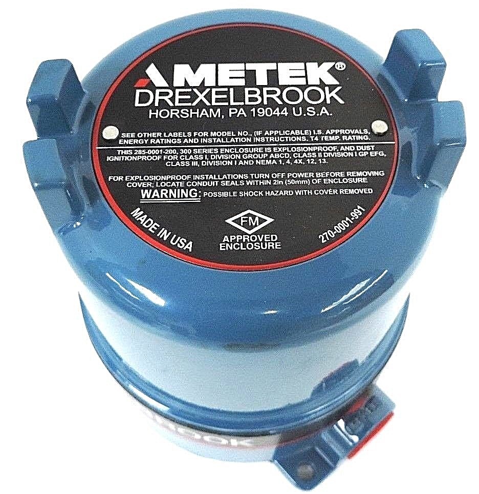 Used NEW AMETEK DREXELBROOK 285-0001-200 EXPLOSIONPROOF ENCLOSURE 270-0001-991