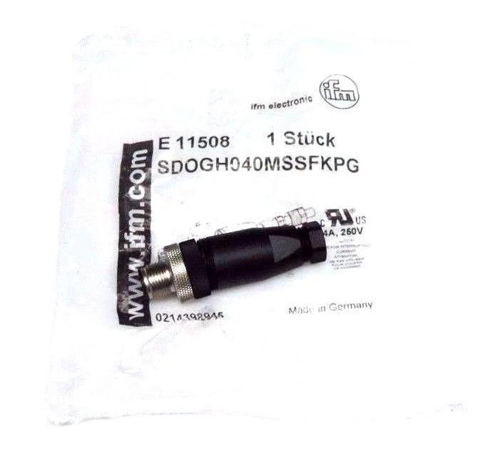 NEW IFM E11508 SDOGH040MSSFKPG CONNECTOR SOCKET STRAIGHT 4AMP 250VAC/DC