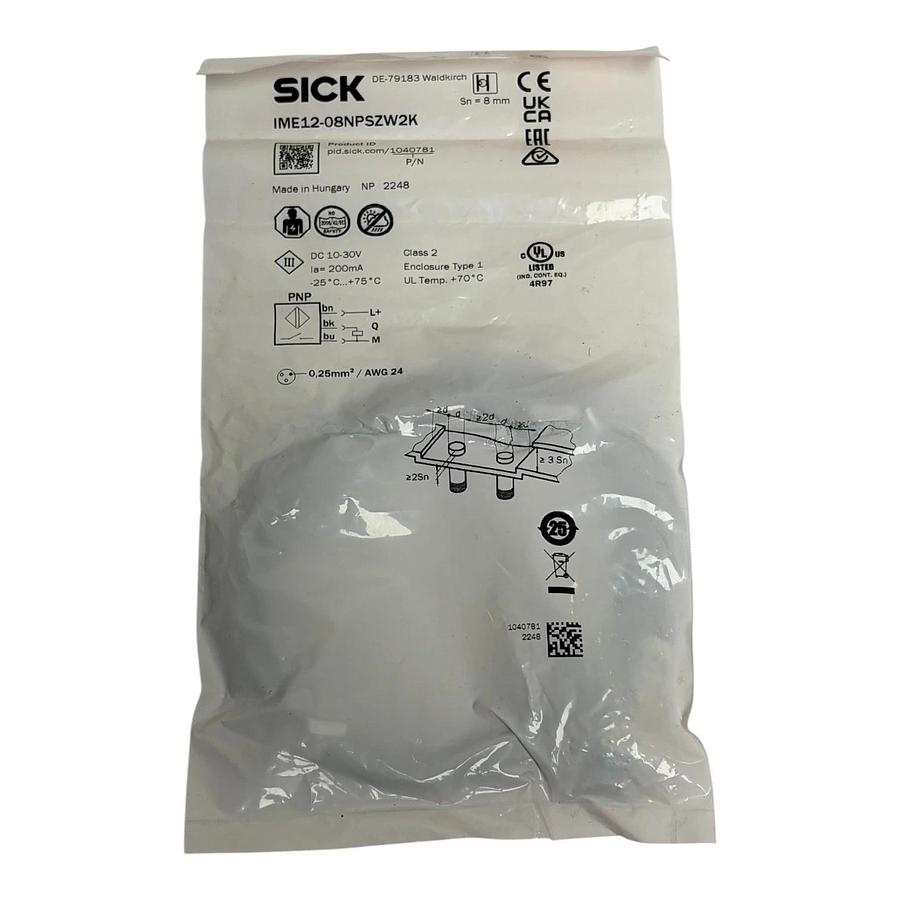 Used SICK IME12-08NPSZW2K Inductive Proximity Sensor PNP NO 8mm Detection Brand New