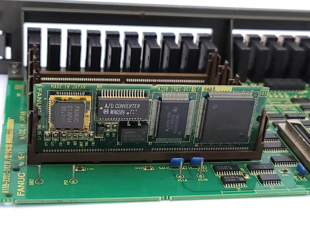 Used FANUC A16B-2202-0820/02B AUXILIARY AXIS CONTROL PC BOARD W/ A20B-2902-0070/04B