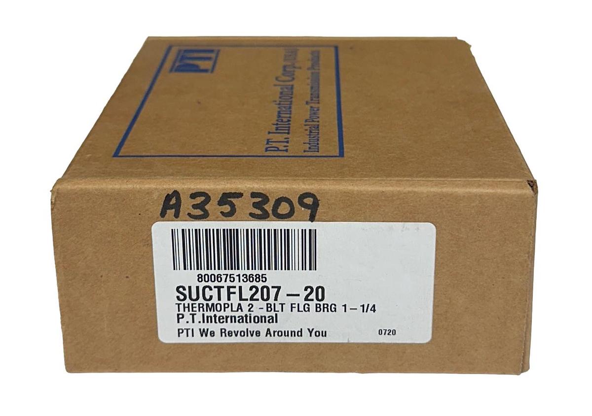 Used NEW PTI SUCTFL207-20 / SUCTFL20720 THERMOPLASTIC 2-BOLT FLANGE BEARING 1-1/4''