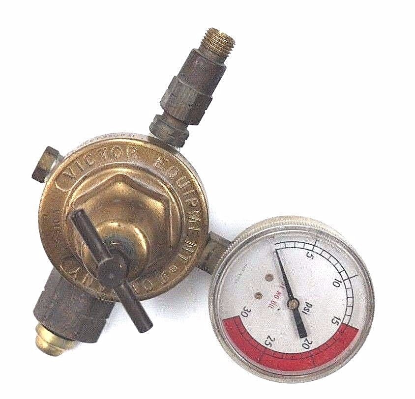 Used VICTOR EQUIPMENT S510A COMPRESSED GAS REGULATOR 304161, 350PSI W/ GAUGE