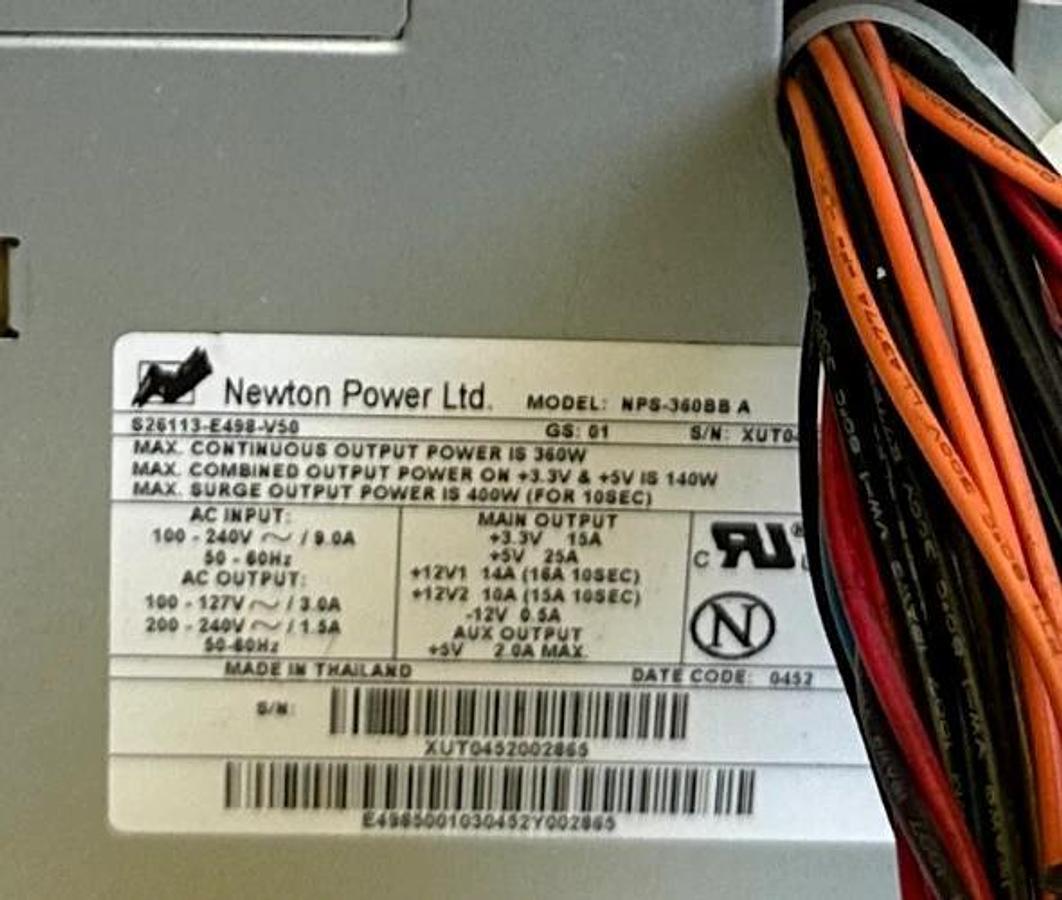 Used NEWTON POWER S26113-E498-V50 / NPS-360BB A POWER SUPPLY 110-240VAC 9A Rev. 03