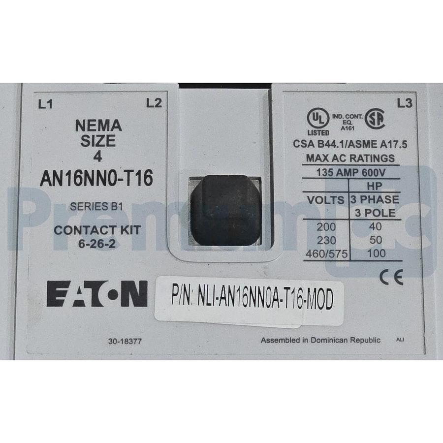 Eaton AN16NN0A-T16 Freedom NEMA Size 4 Starter 3P 135A 120V Coil AN16NN0-T16 NEW