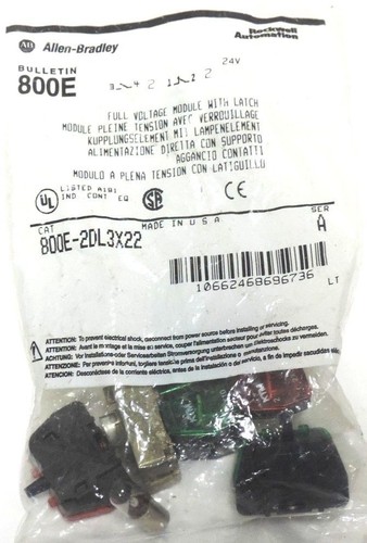 NEW ALLEN BRADLEY 800E-2DL3X22 FULL VOLTAGE MODULE W/ LATCH 800E2DL3X22 SER. A