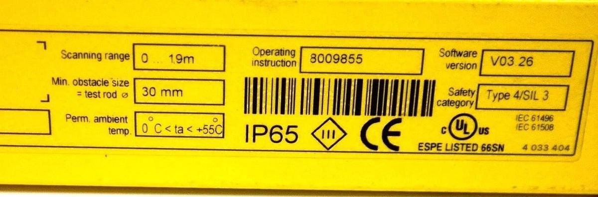 Used SICK C4000 LIGHT CURTAIN SET RECEIVER & EMITTER C40E-1203CA010 / C40S-1203CA010
