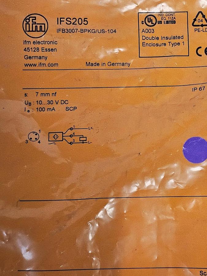 Used NEW IFM EFECTOR IFB3007-BPKG/US-104 PROXIMITY SENSOR IFS205