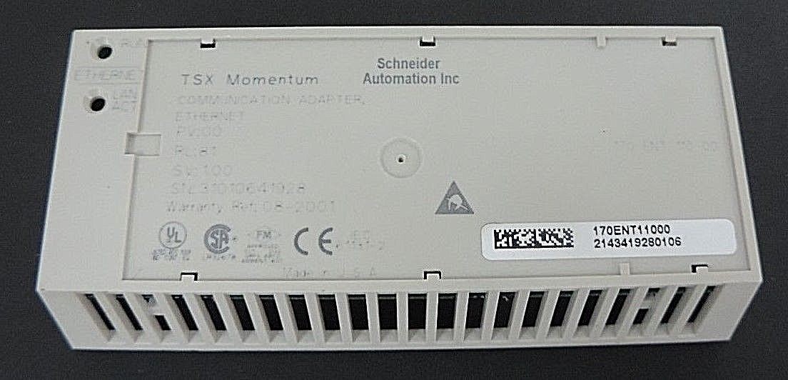 Used SCHNEIDER MODICON 170ENT11000 COMMUNICATION ADAPTER PV: 00, RL: 81, SV: 1.00