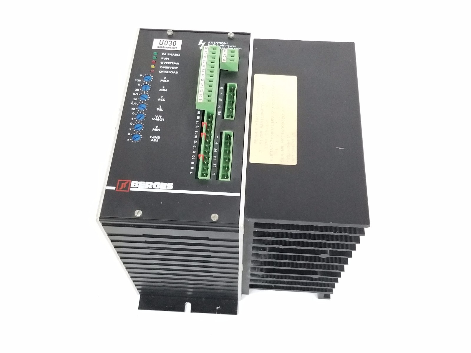 Used BERGES ACM-A-1 SERVO DRIVE INVERTER U030, D-51709, ACM-A-1.1/A