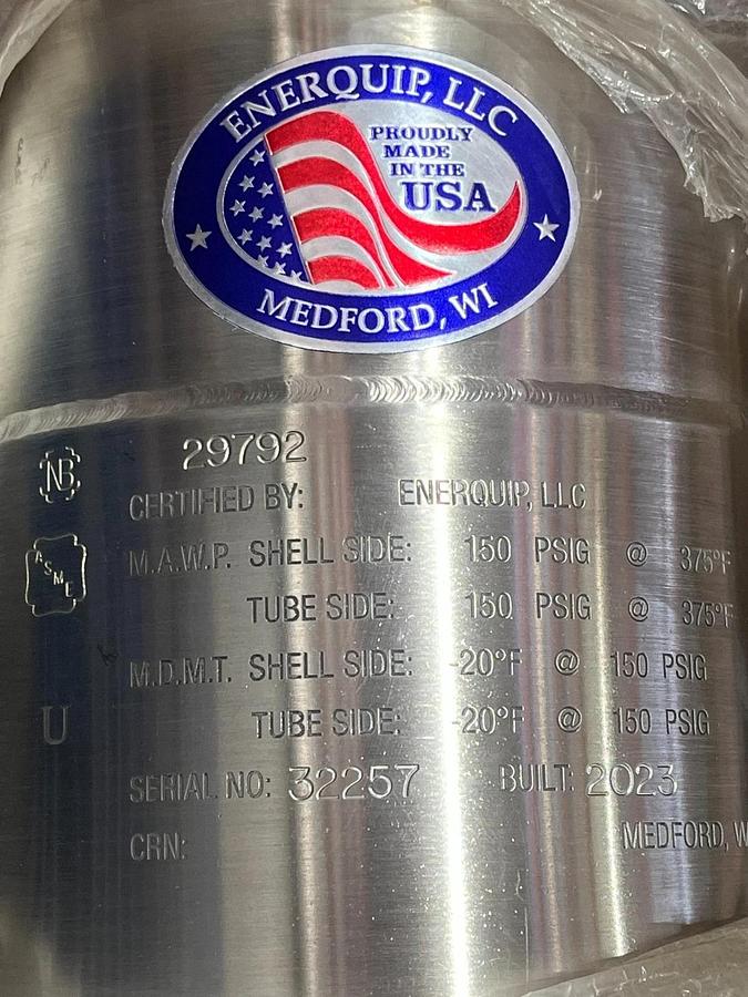 Enerquip 6x54 BEU 304L 2P Sanitary Stainless Steel Heat Exchanger Assembly