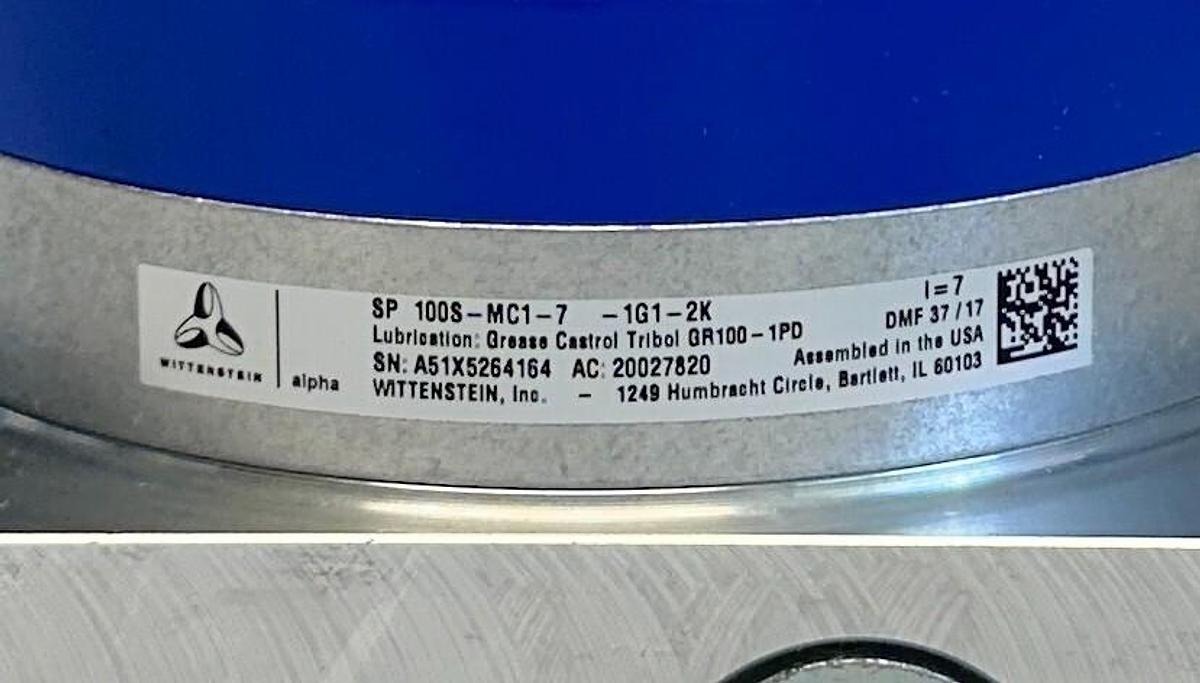 Used NEW WITTENSTEIN SP 100S-MC1-7-1G1-2K / A52-20025228 ALPHA PLANETARY GEARBOX NSNP