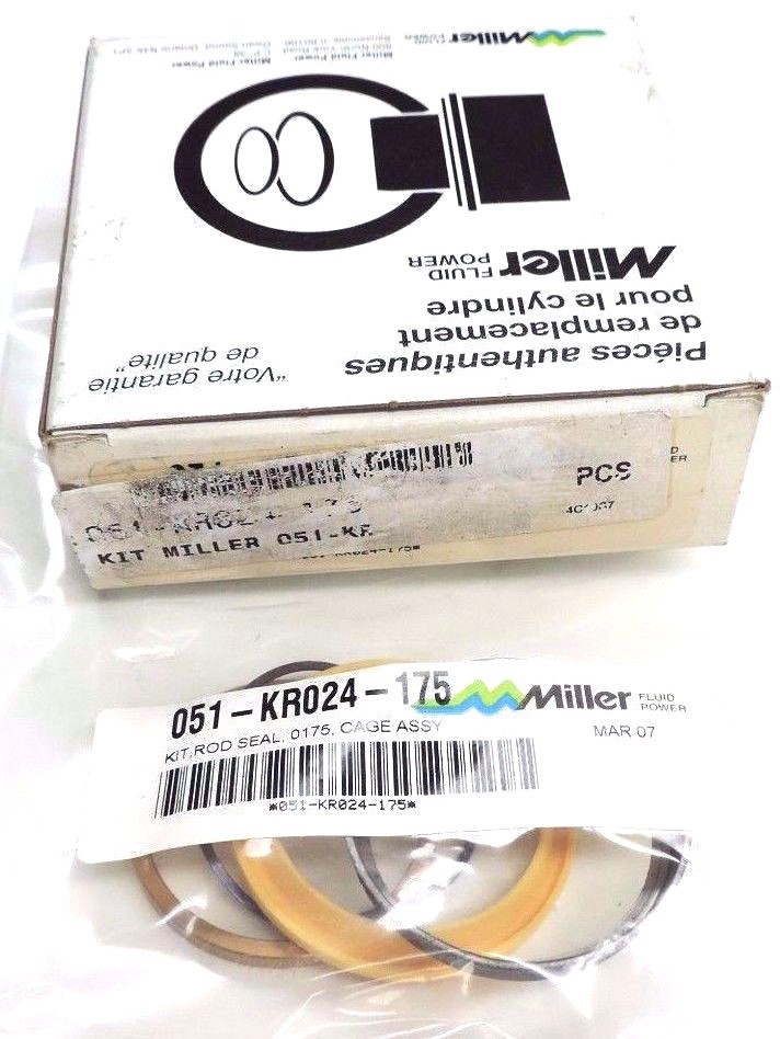 NIB MILLER 051-KR024-175 KIT, ROD SEAL, 0175, CAGE ASSY. 051KR024175