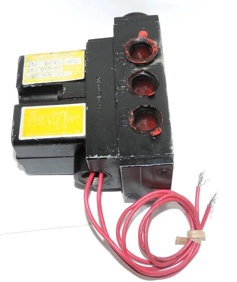 Used PARKER HANNIFIN SS20105002 VALVE 240 VOLTS, 50/60 CYCLES, 7.7 WATTS, 20-150 PSI