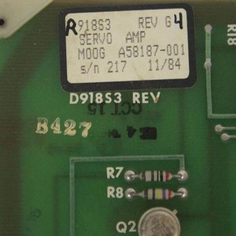 Used MOOG A58187-001 SERVO AMPLIFIER CARD REV. G4, D918S3, A58187001