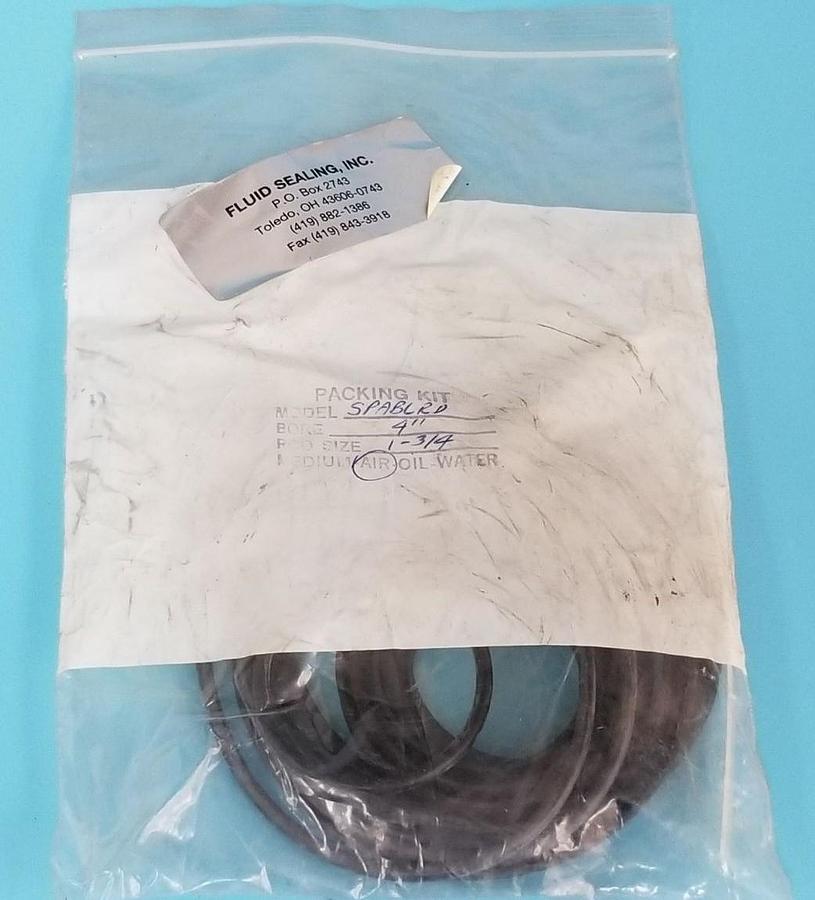 Used FLUID SEALING INC. SPABLRD AIR SEAL PACKING KIT 1-3/4" ROD SIZE, 4" BORE