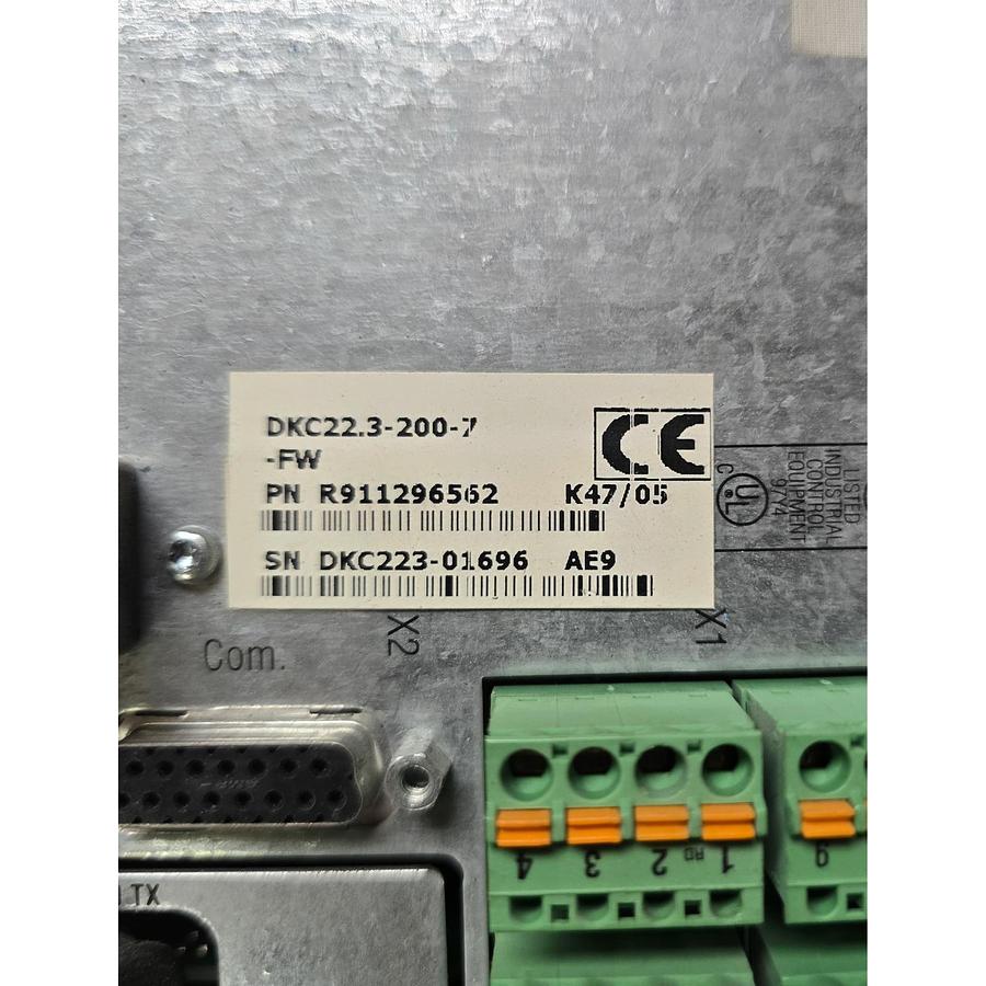 Used REXROTH INDRAMAT R911296562 | DKC22.3-200-7-FW EcoDrive SERVO DRIVE CONTROLLER
