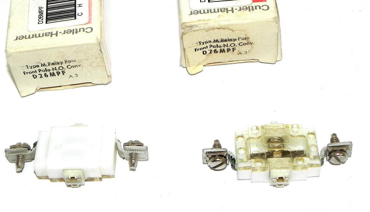 Used LOT OF 2 NIB CUTLER-HAMMER D26MPF RELAY CONTACT CARTRIDGES TYPE M