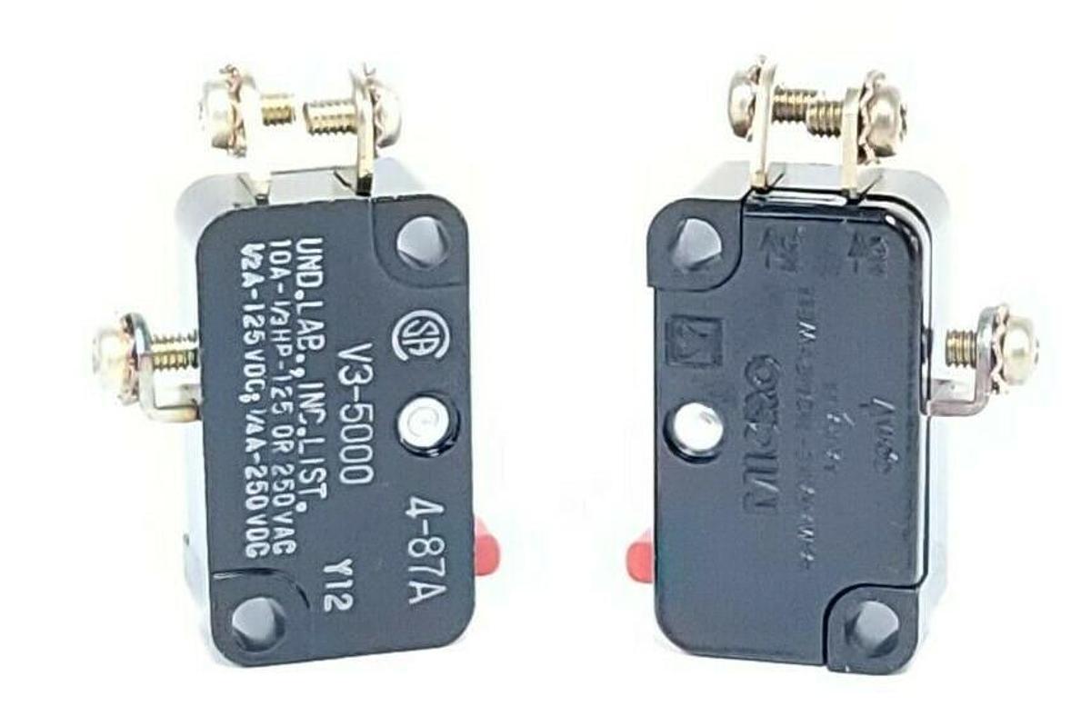 Used LOT OF 10 NEW HONEYWELL MICRO SWITCH V3-5000 SNAP SWITCHES 10A 125/250VAC 1/3HP