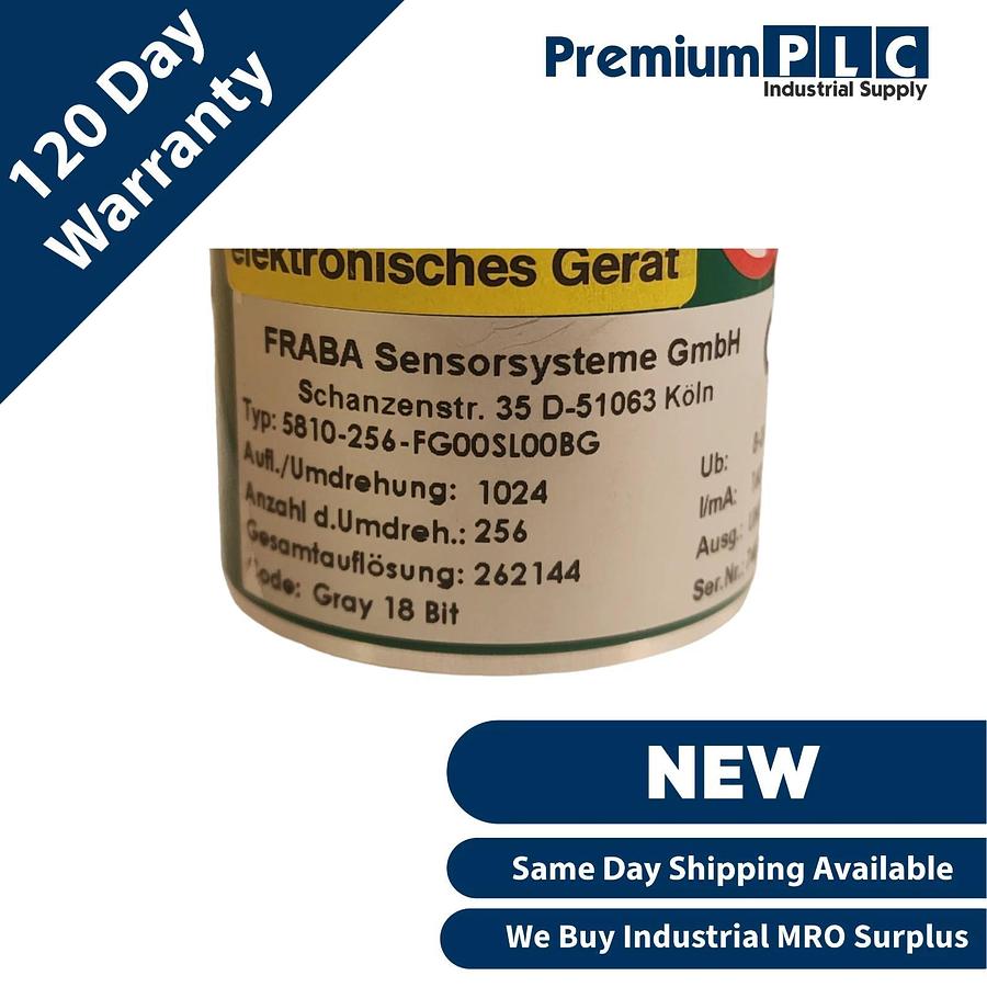 NEW FRABA 5810-256-FG00SL00BG ABSOLUTE ROTARY ENCODER GRAY 18 BIT 8-24V