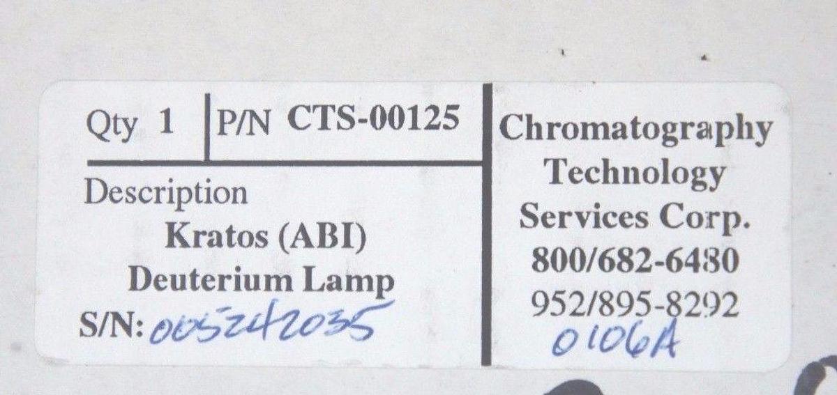 Used NIB IMAGE & SENSING TECHNOLOGY CORP CTS-00125 DEUTERIUM LAMP CTS00125
