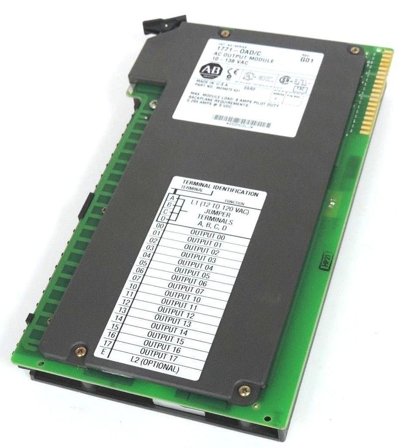 Used ALLEN BRADLEY 1771-OAD/C AC OUTPUT MODULE REV. G01 10-138 VAC P/N: 96234272 A01