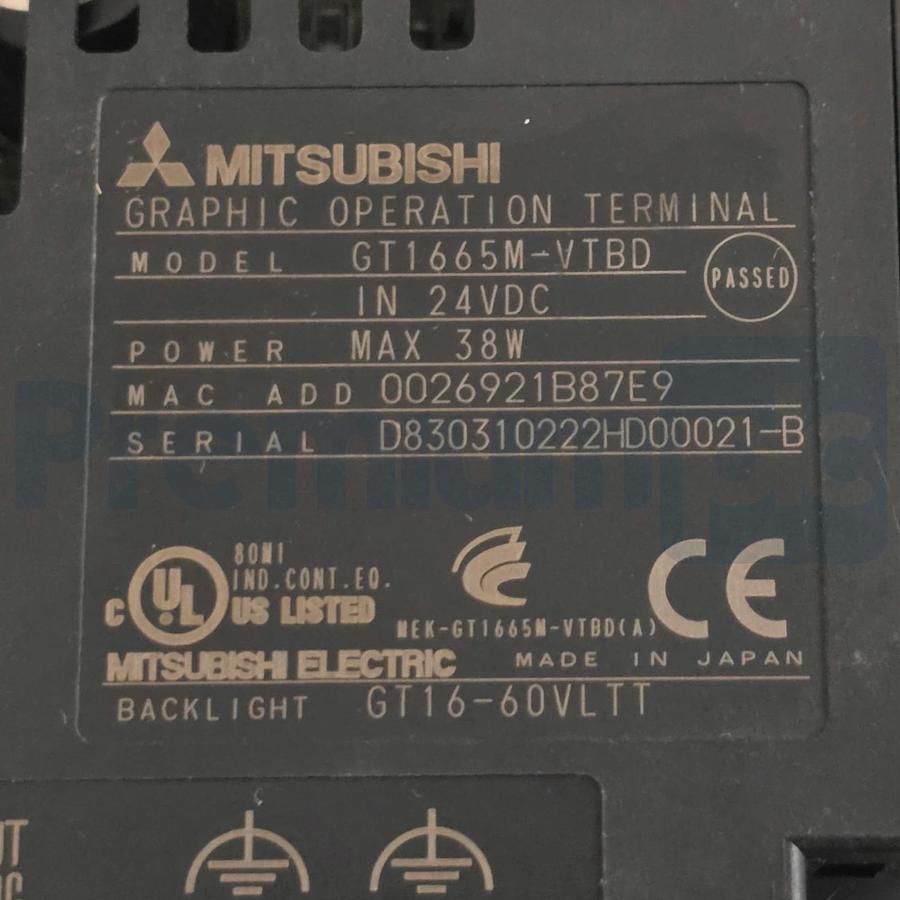 Mitsubishi GOT1000 GT1665M-VTBD 8.4" Graphic Terminal Touch Screen 24VDC NUPI