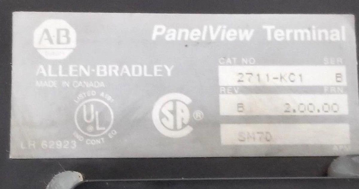 Used ALLEN BRADLEY 2711-KC1 PANELVIEW TERMINAL BACK PANEL SER.B REV. B 2711KC1