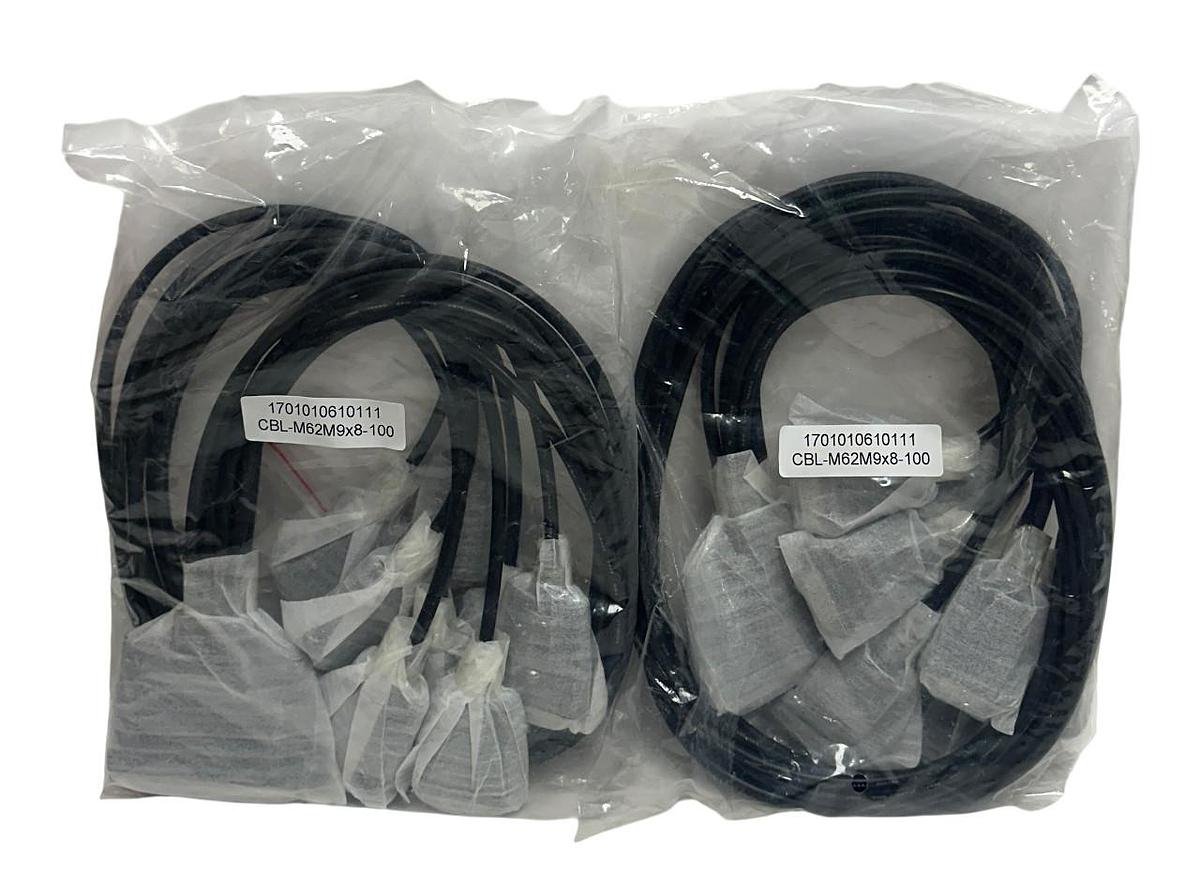 Used 2 MOXA CBL-M62M9x8-100 / 1701010610111 DB62 MALE / DB9 MALE SERIAL CABLES NSFS
