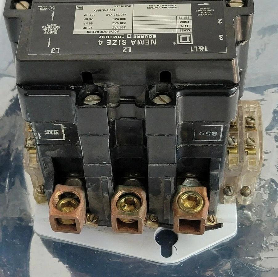 Used USED SQUARE D 8536-SF01S SER. A NEMA SIZE 4 CONTACTOR W/ 120V COIL 31091-400-38
