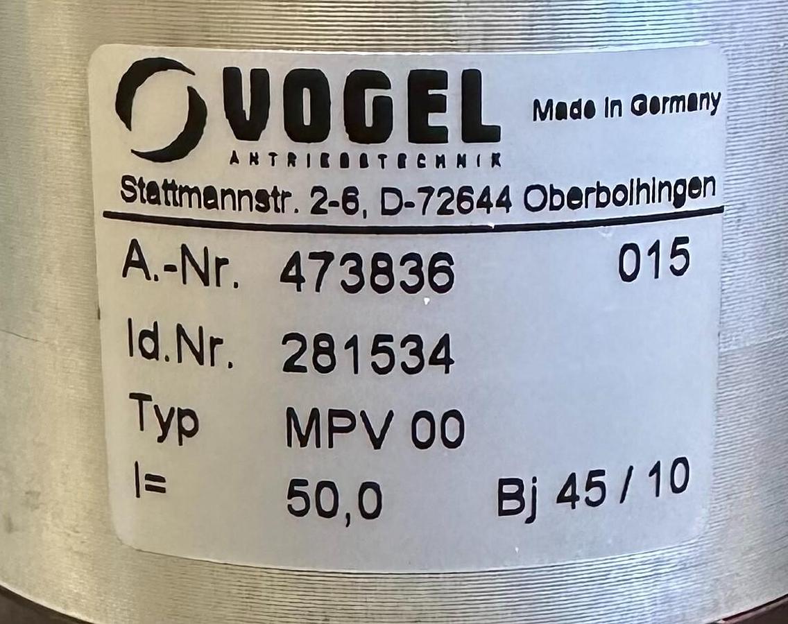 Used NEW VOGEL MPV00 / 281534 PLANETARY GEARBOX FOR SERVO MOTOR MPV SERIES