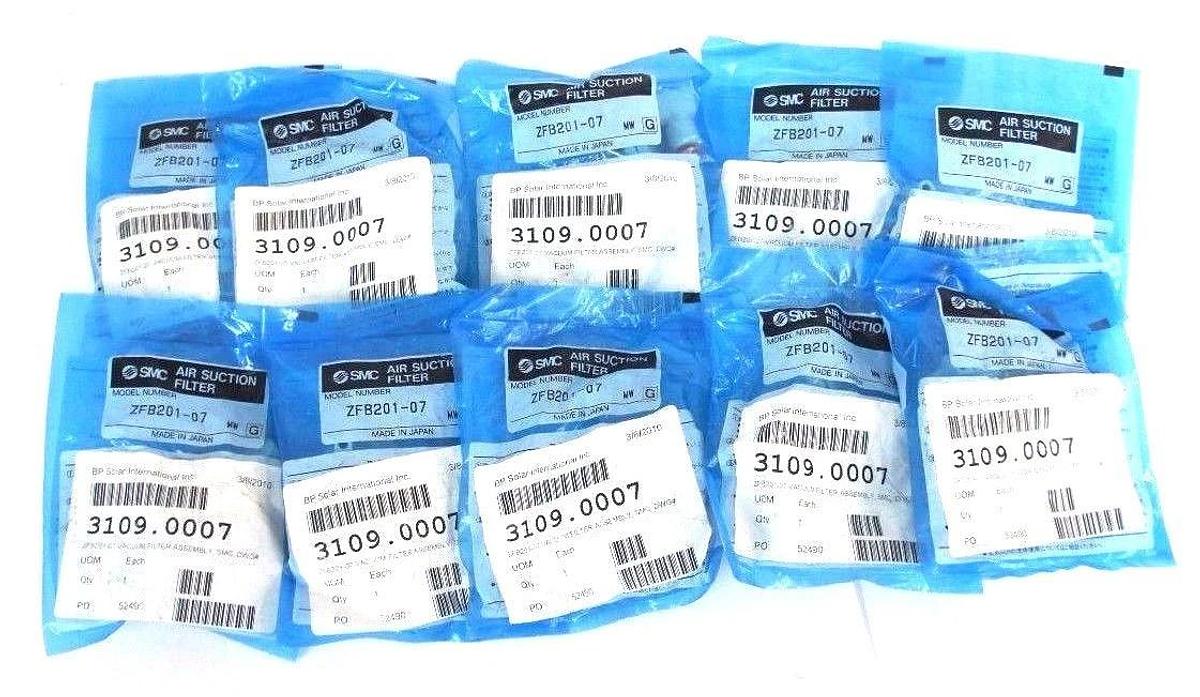 Used LOT OF 10 NEW SMC ZFB201-07 AIR SUCTION FILTERS ZFB20107