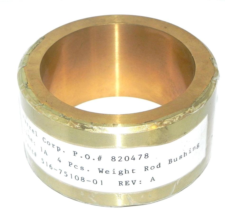 Used NEW FARREL CORP. 516-75108-01 WEIGHT ROD BUSHING 2.5'' 5167510801 REV: A