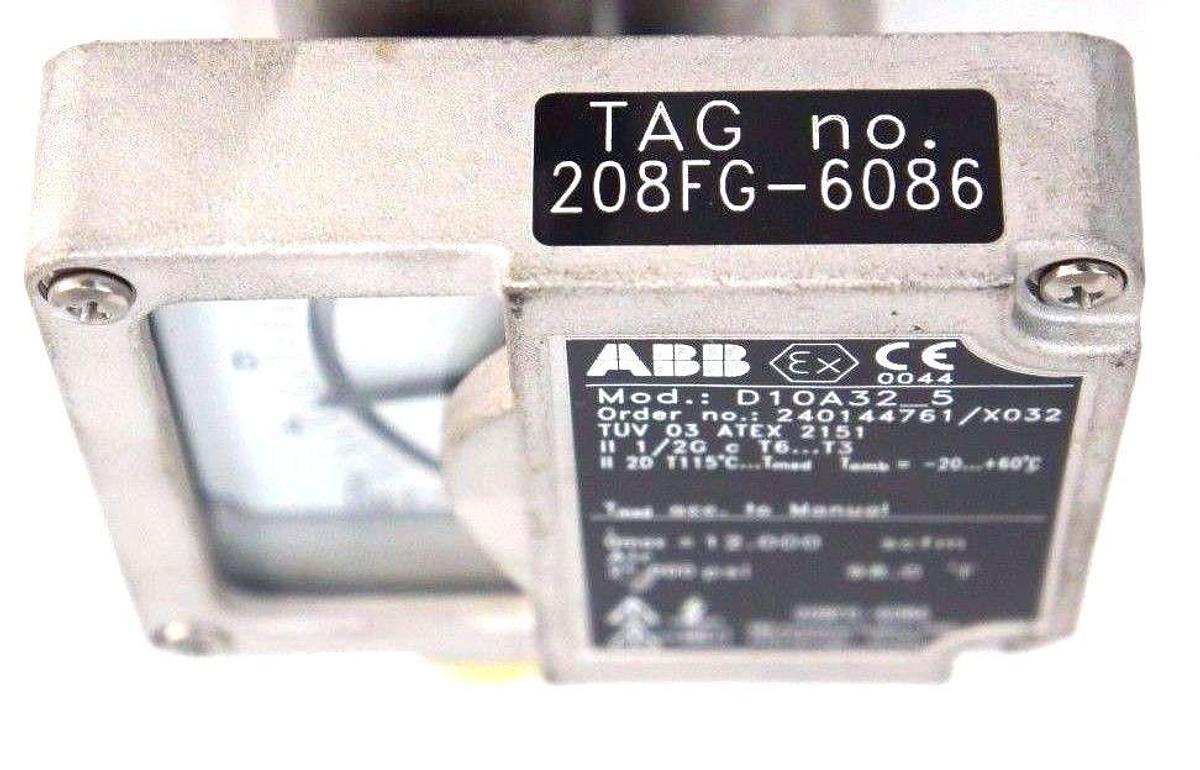 Used NEW ABB D10A32-5 FLOWMETER 1/2" NPT ORDER NO. 240144761/X032 D10A325