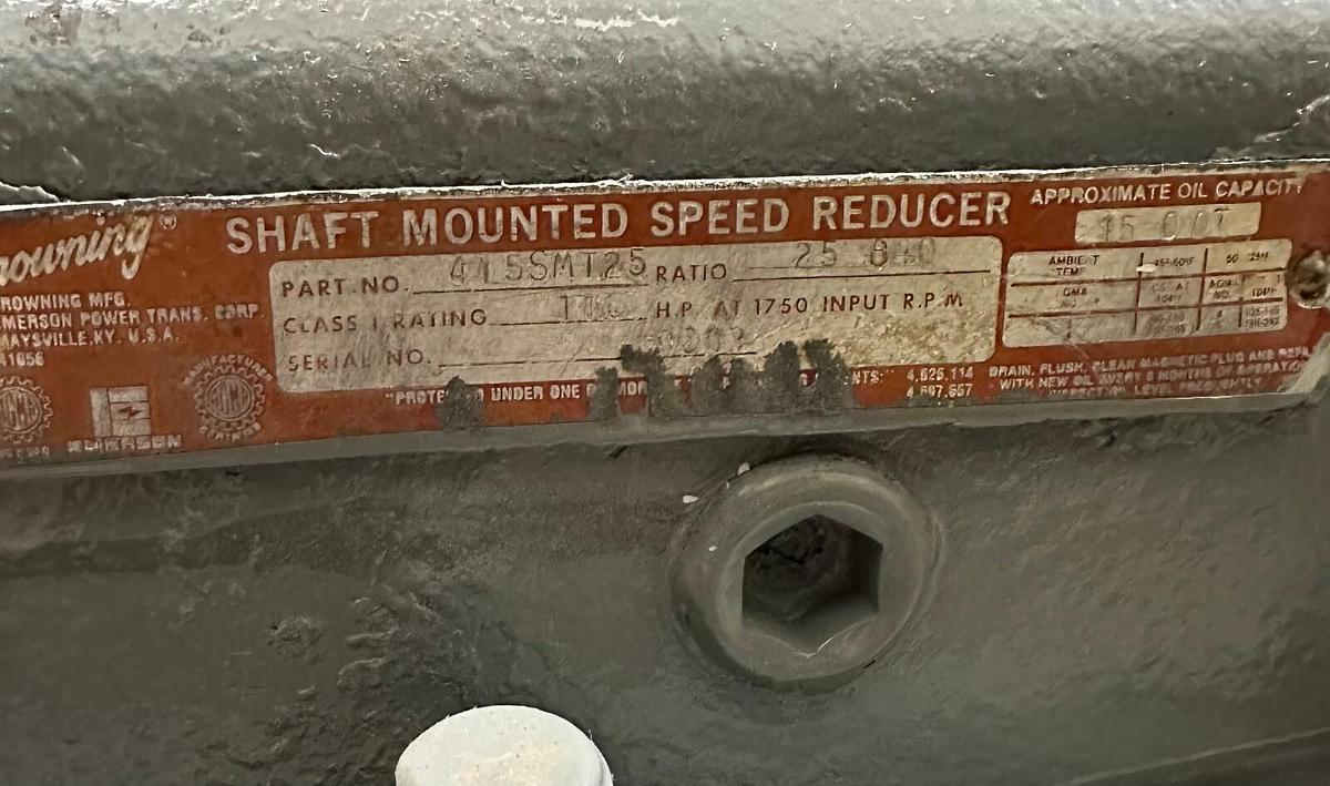 Used REPAIRED BROWNING 415SMT25 SHAFT MOUNTED SPEED REDUCER 25.84:1 RATIO 116HP