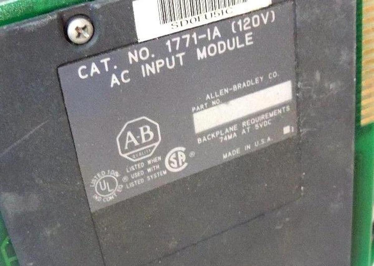 Used LOT OF 7 ALLEN BRADLEY 1771-IA (120V) AC INPUT MODULES 1771IA