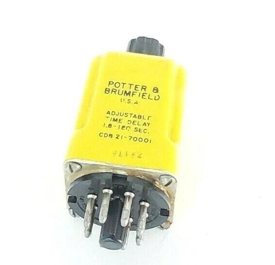 Used POTTER & BRUMFIELD CDB-21-70001 TIME DELAY RELAY 1.8-180SEC CDB2170001