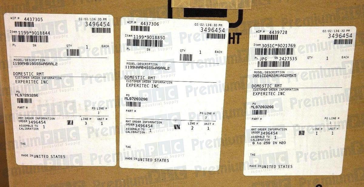 Used ROSEMOUNT 3051CD2A22A1AS2M5K5 3051C COPLANAR PRESSURE TRANSMITTER W/2 1199 SEALS