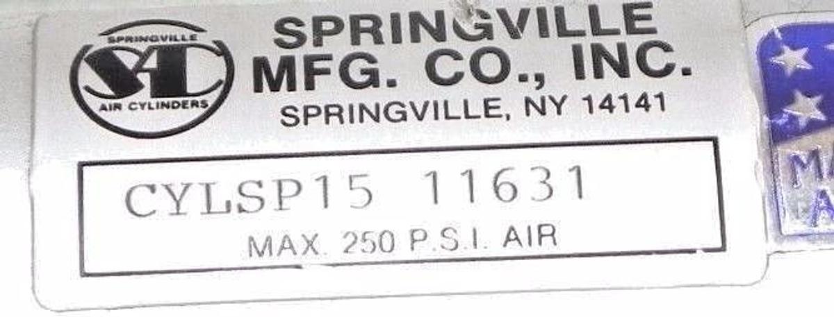 Used SPRINGVILLE CYLSP15 11631 18'' CYLINDER, 250 MAX PSI, CYLSP15, 11631