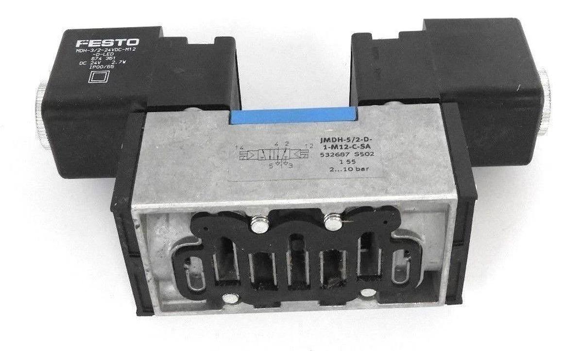 NIB FESTO JMDH-5/2-D-1-M12-C-SA SOLENOID VALVE 532687, SERIE: S502