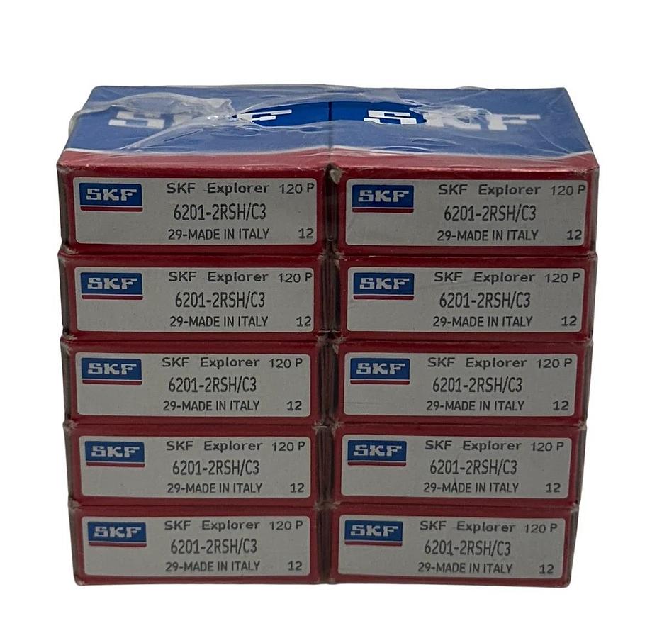 Used 10 SKF 6201-2RSH/C3 / 62012RSHC3 EXPLORER DEEP GROOVE BALL BEARINGS RADIAL NSFS
