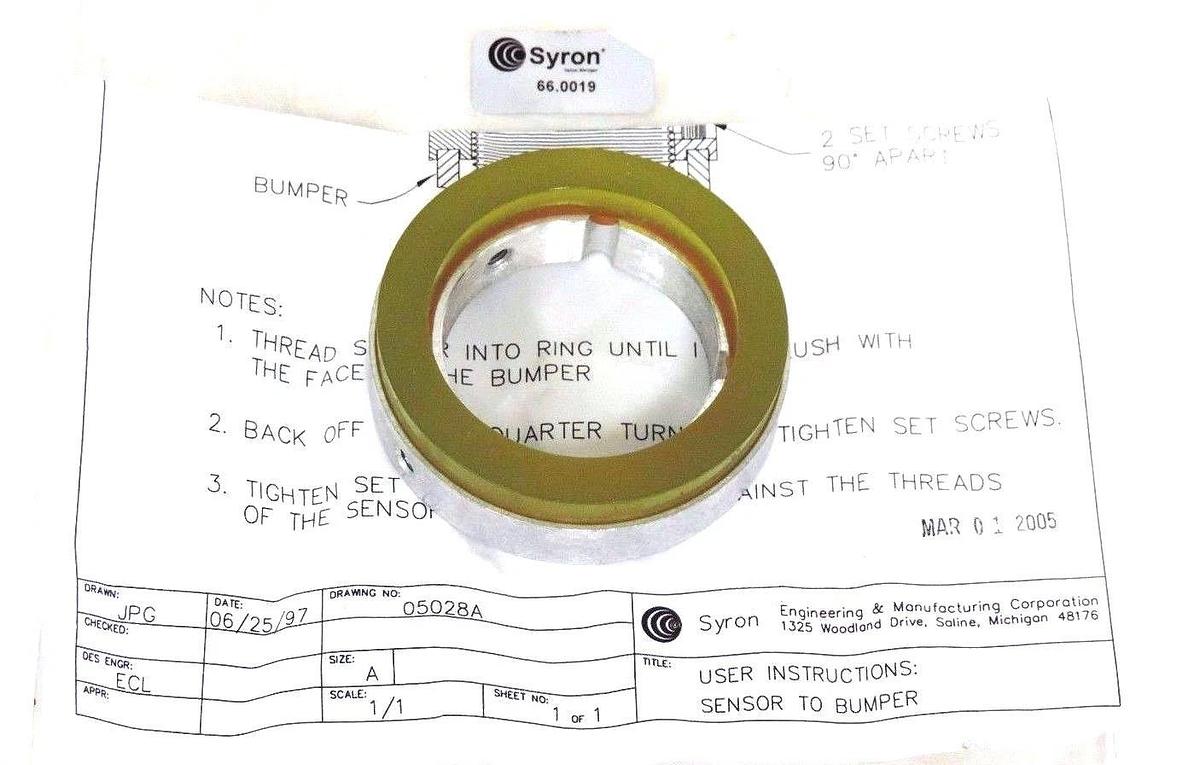 NEW SYRON 66.0019 BUMPER FOR SENSOR 660019