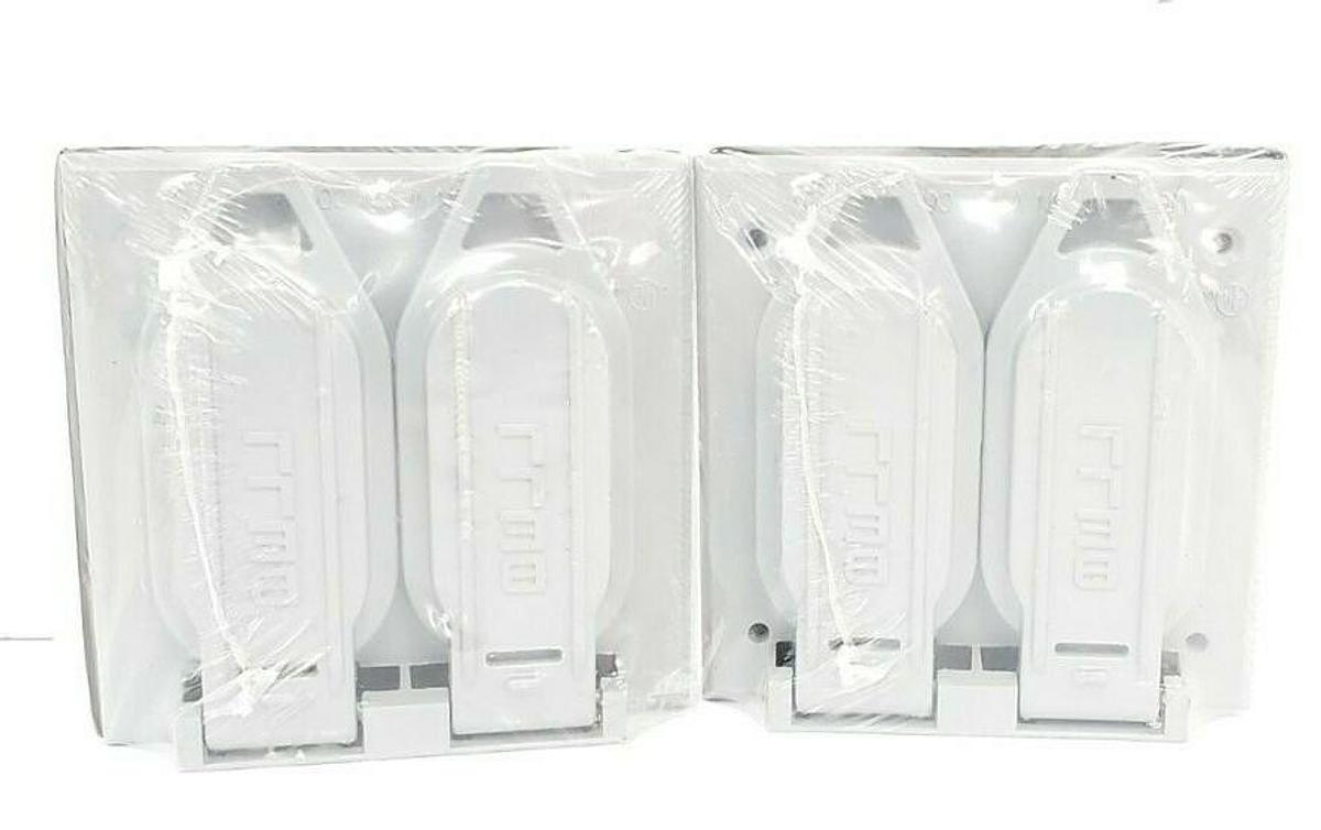 Used LOT OF 2 NEW BELL OUTDOORS 5148-0 TWO-GANG DEVICE COVERS / DUPLEX RECEPTACLES