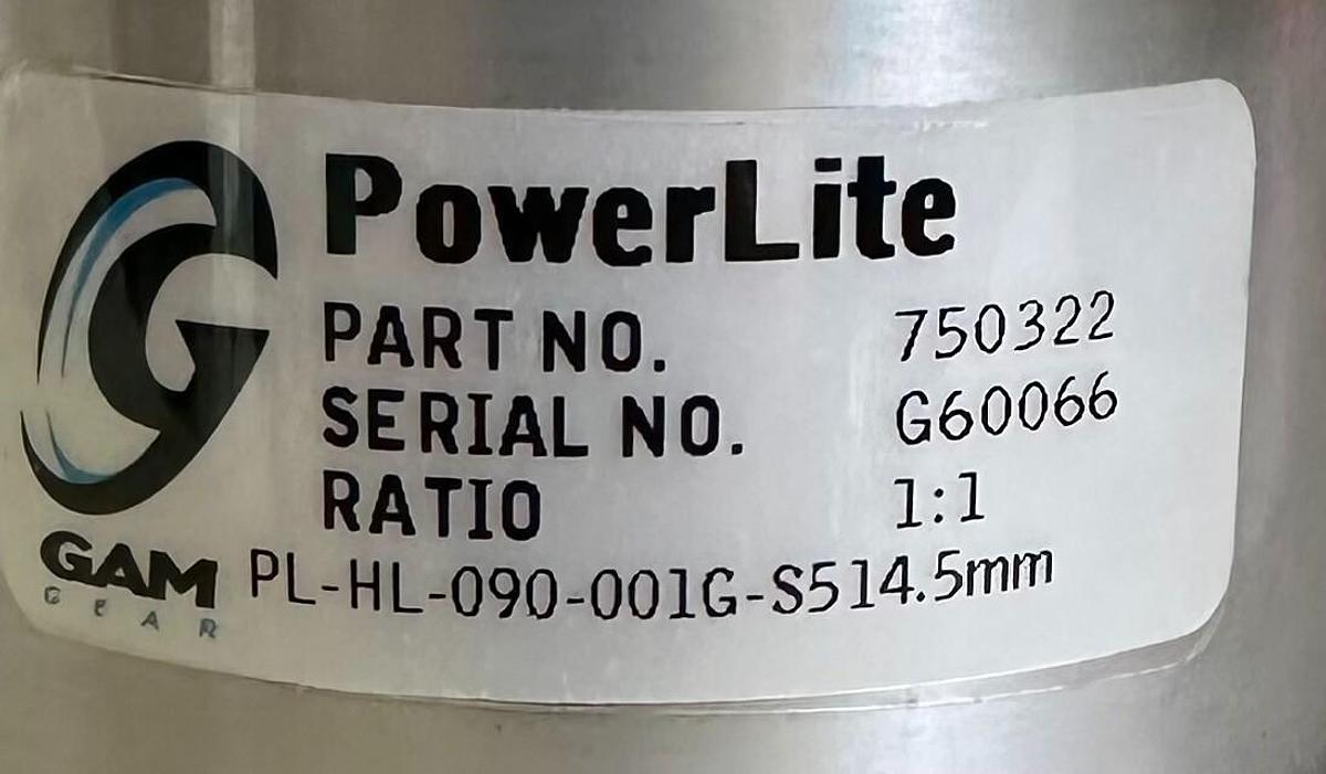 Used NEW GAM GEAR PL-HL-090-001G-S514.5mm PowerLite GEARBOX 1:1 750322 220900-815-09