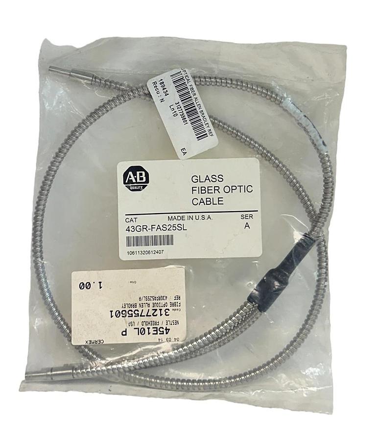 Used NEW ALLEN BRADLEY 43GR-FAS25SL /A GLASS FIBER OPTIC CABLE DIFFUSE 36'' NSFS