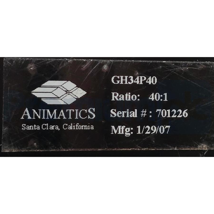 Used MOOG ANIMATICS GH34P40 SmartMotor REDUCTOR PLANETARY GEARHEAD RATIO 40:1 NSNP