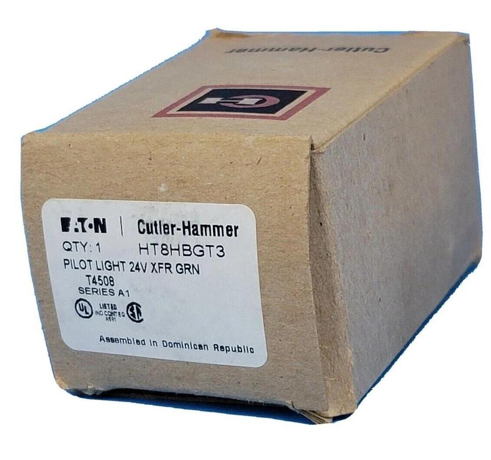 Used NIB EATON CUTLER-HAMMER HT8HBGT3 PILOT LIGHT 24V XFR GRN