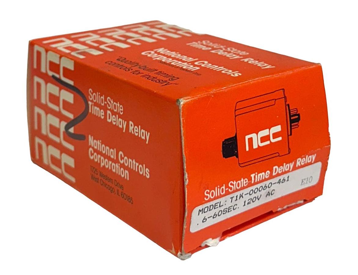 Used NCC T1K-00060-461 / T1K00060461 SOLID-STATE TIME DELAY RELAY .6-60SEC 120V NSMP
