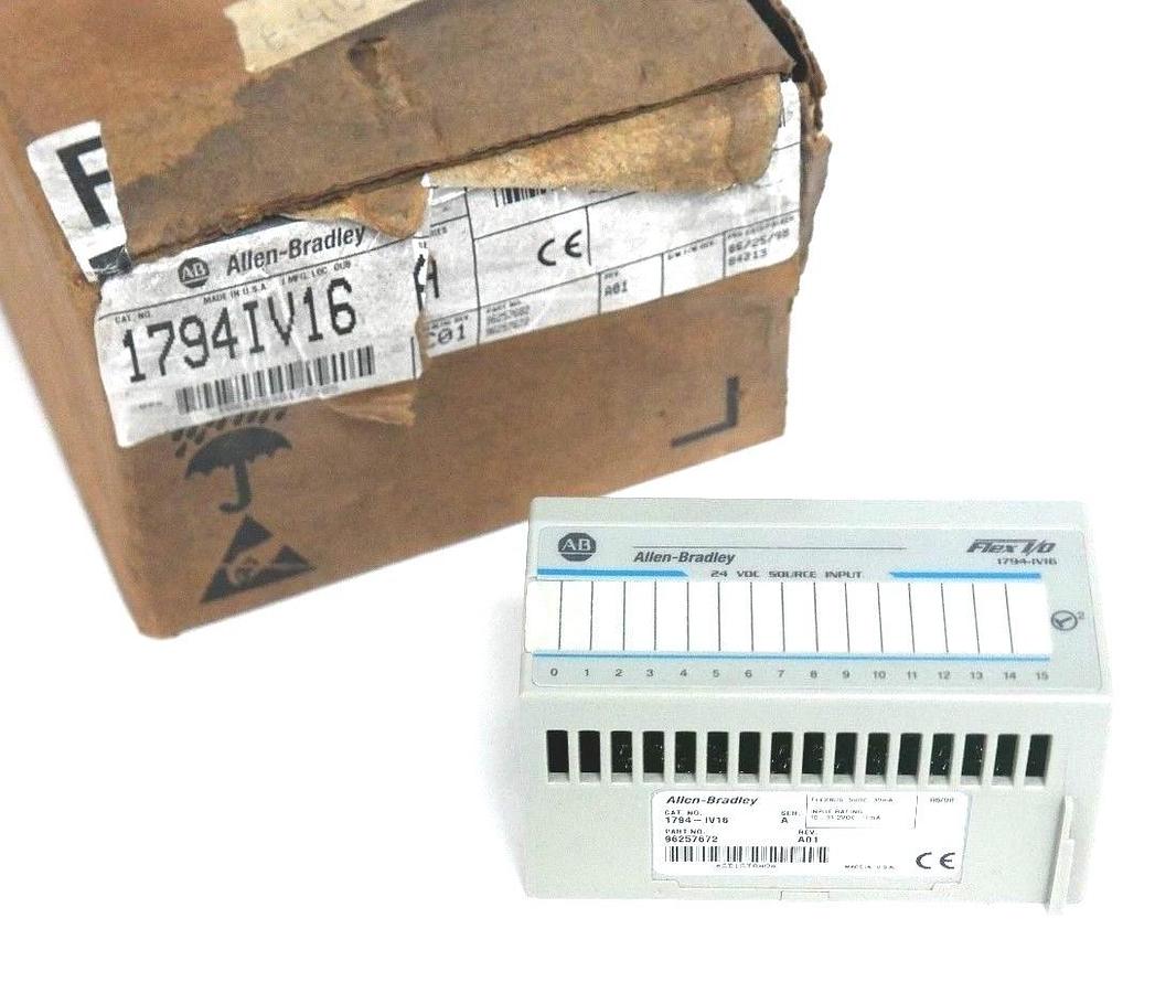 Used NEW ALLEN BRADLEY 1794-IV16 SER. A FLEX I/O 24VDC SOURCE INPUT MODULE 1794IV16