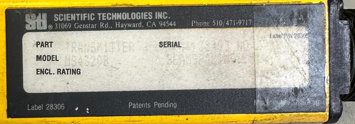 Used STI MS4320B MiniSafe-B 20'' LIGHT CURTAIN RECEIVER / TRANSMITTER SET