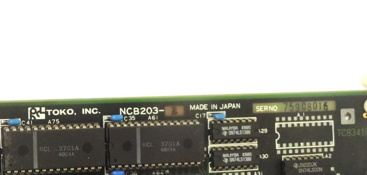 Used TOKO INC. NCB203-2 BOARD NCB2032 SER NO 75906010